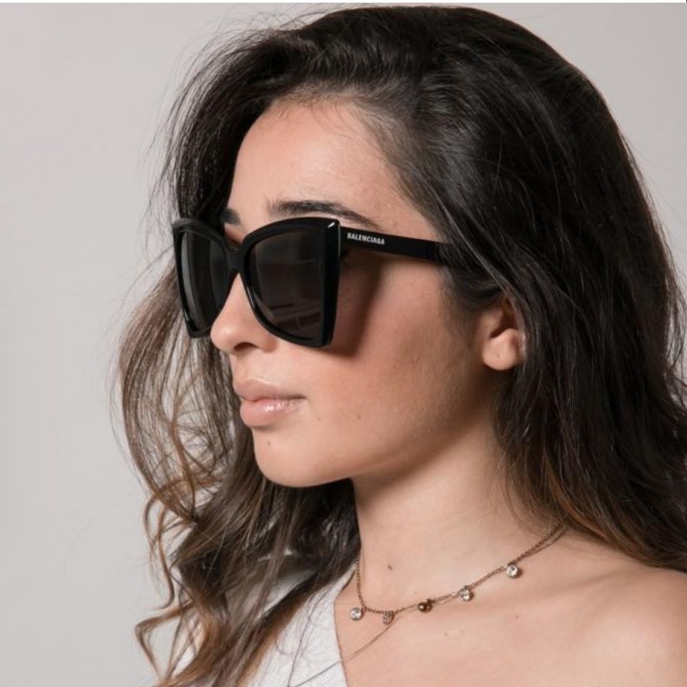 Balenciaga Black/Grey Butterfly Women's Sunglasses BB0174S 001 - Picture 4 of 14